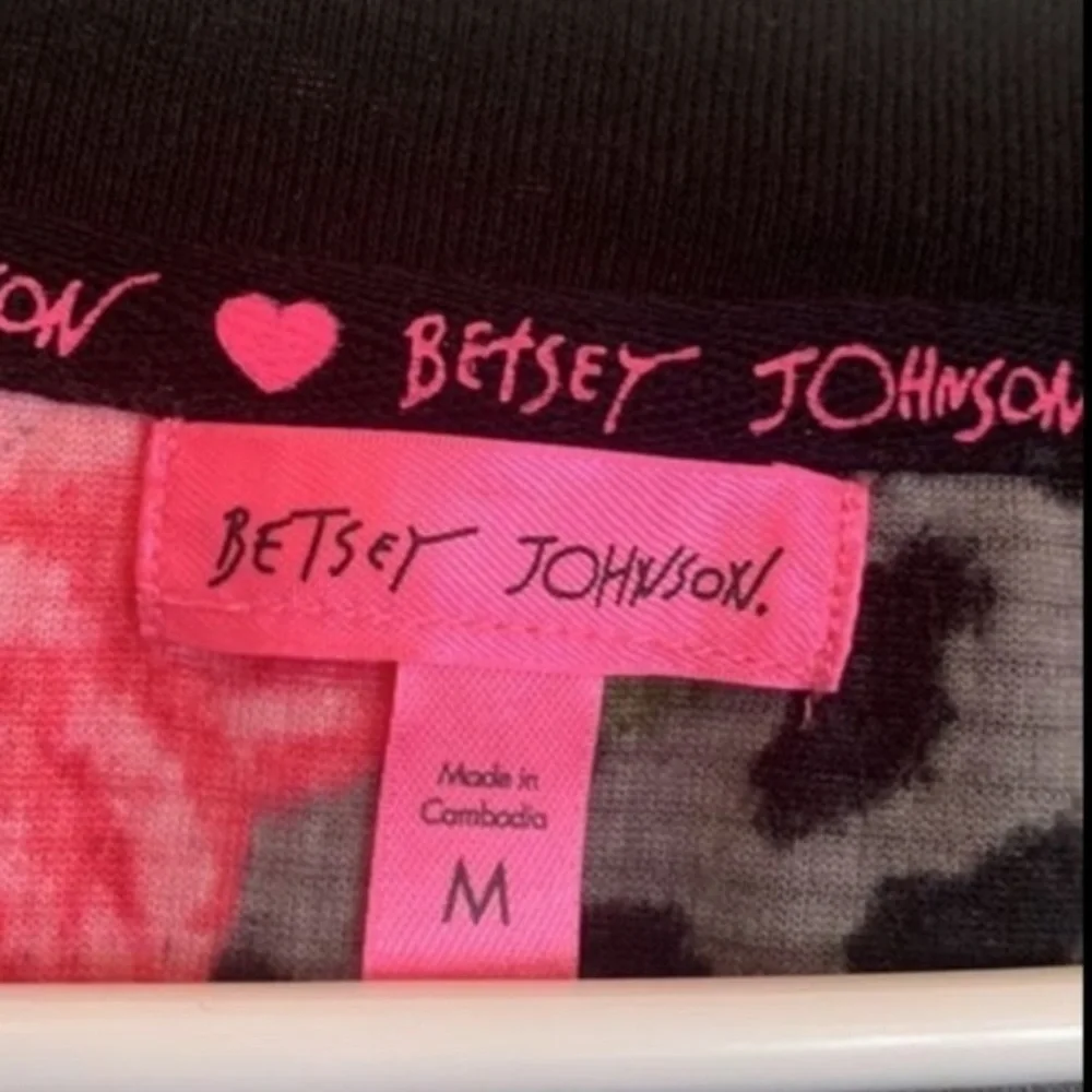 NWT Betsey Johnson very soft Sleep Dress Black Gray Pink Womens Sz M
